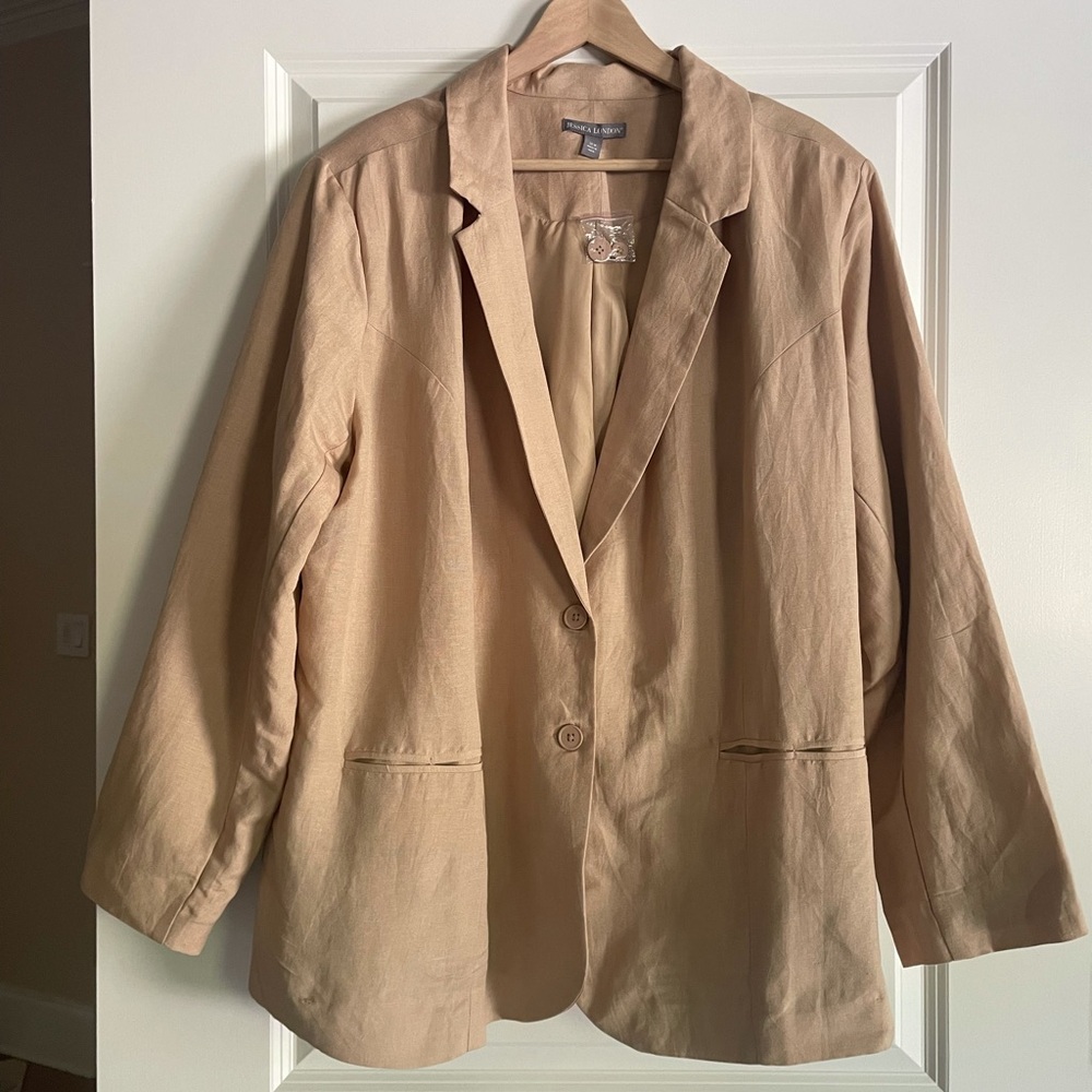 NWOT Jessica London Linen Blend Blazer/Jacket - Picture 2 of 5